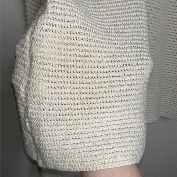 H&M Oversized Silk Blend Knit Crewneck Pullover Sweater Ivory/Cream Size Medium - Picture 5 of 7